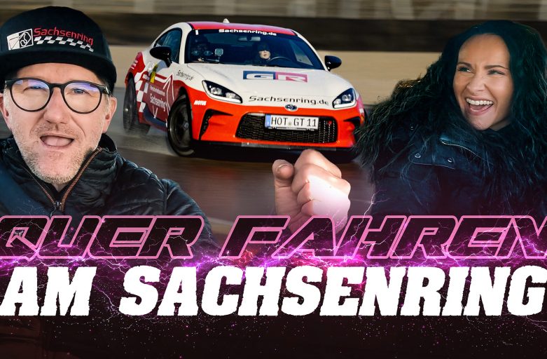 Driften auf dem Sachsenring in der ams-Kurve während des Drifttrainings